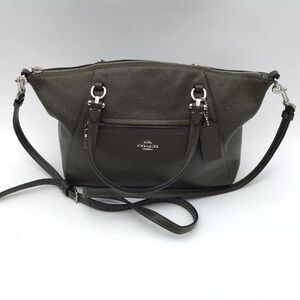 Authentic Coach Olive Green Leather Luxury Satchel Bag